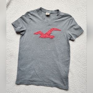 Men's Hollister Gray V-Neck T-Shirt